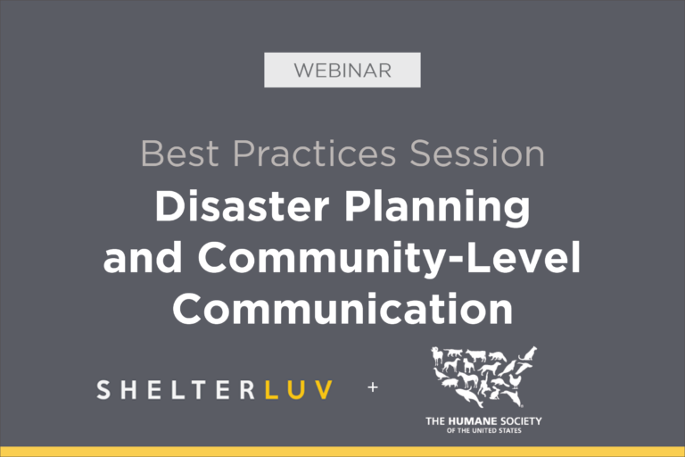 Webinar (July 2020): Disaster Planning and Communication with HSUS